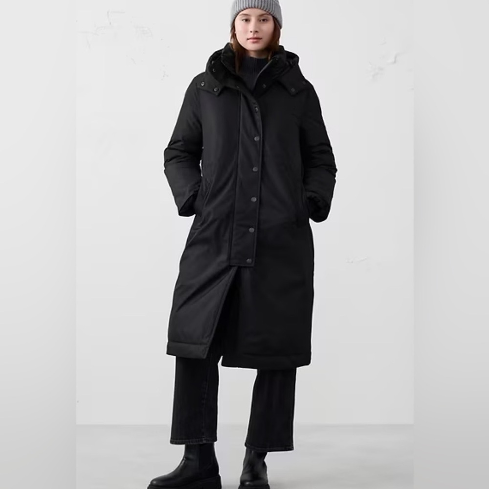 Women's Black Hooded Coat